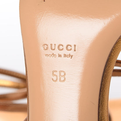 Gucci Metallic Guccissima Strappy Sandals 5 Bronze 8 of 9