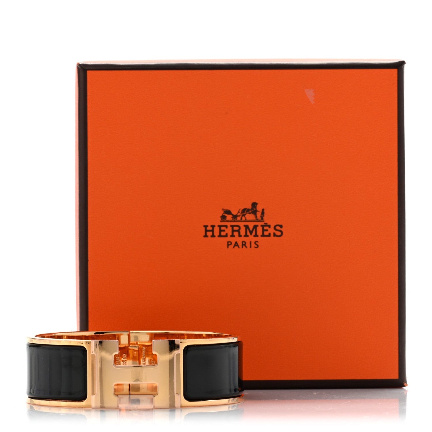 Hermes Enamel Wide Clic Clac H Bracelet GM Black 6 of 6