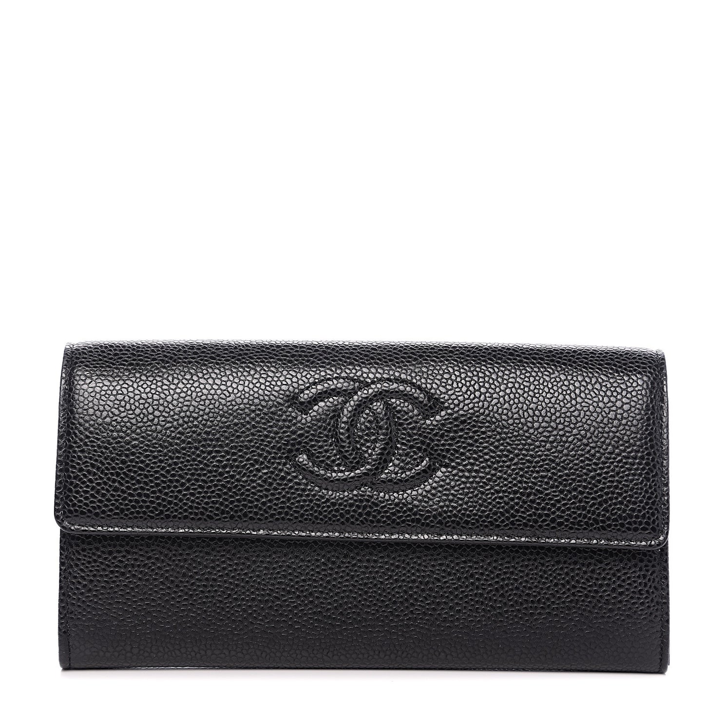 Caviar Timeless CC Large Flap Wallet Black