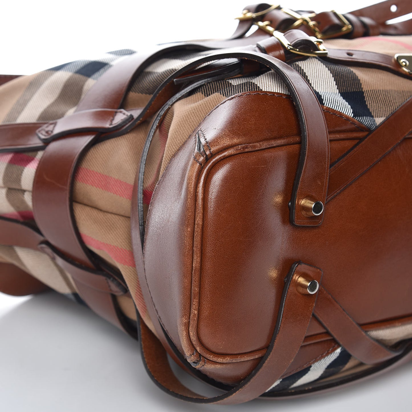 House Check Bridle Calfskin Medium Gosford Hobo Dark Tan