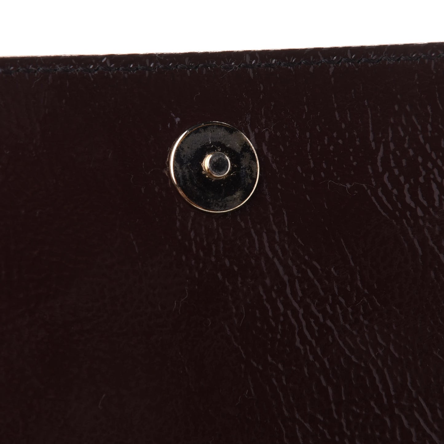 Textured Patent Calfskin Monogram Large Belle De Jour Clutch Dark Brown