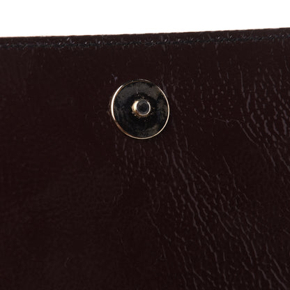 Saint Laurent Textured Patent Calfskin Monogram Large Belle De Jour Clutch Dark Brown 10 of 10