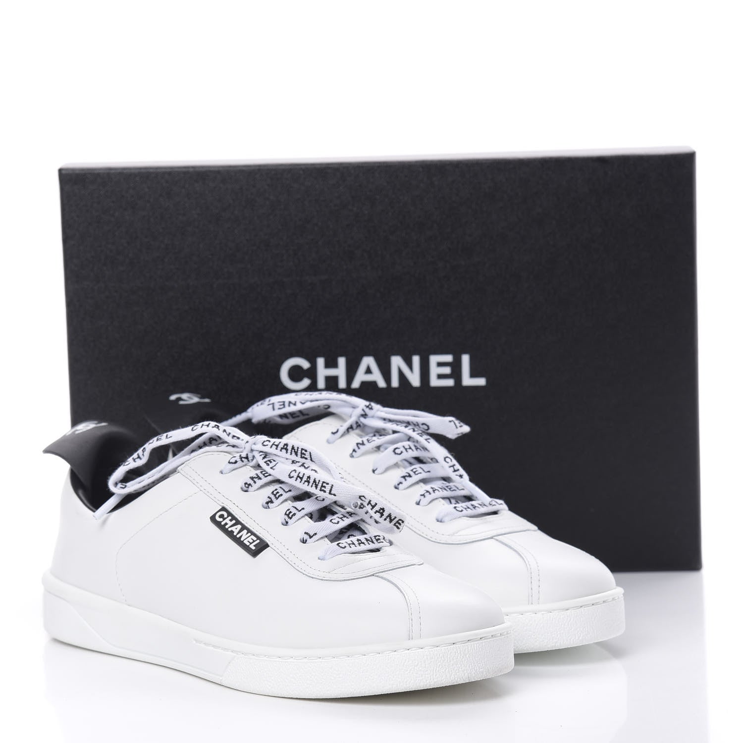 Chanel Calfskin CC Sneakers 38 White 9 of 9