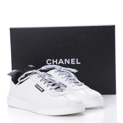 Chanel Calfskin CC Sneakers 38 White 9 of 9
