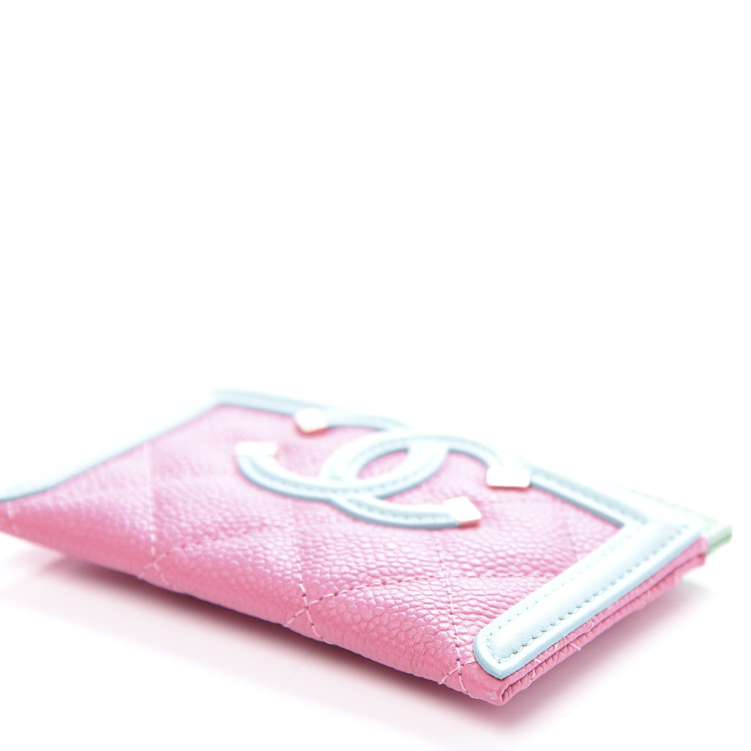 Chanel Caviar Quilted CC Filigree Card Holder Pink Blue Green 9 of 10