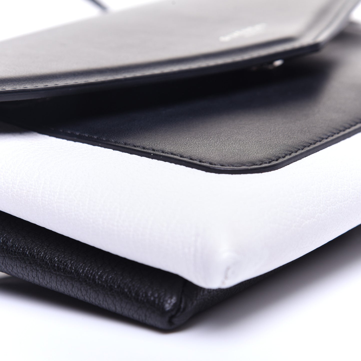 Calfskin Duetto Crossbody Bag White Black