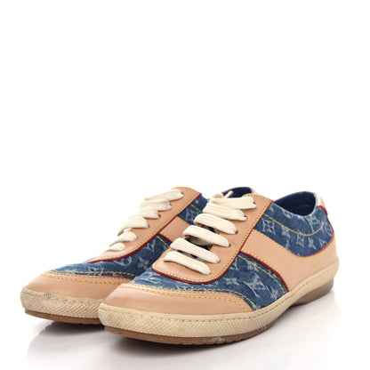 Louis Vuitton Denim Monogram Sneakers 36 Blue 3 of 10