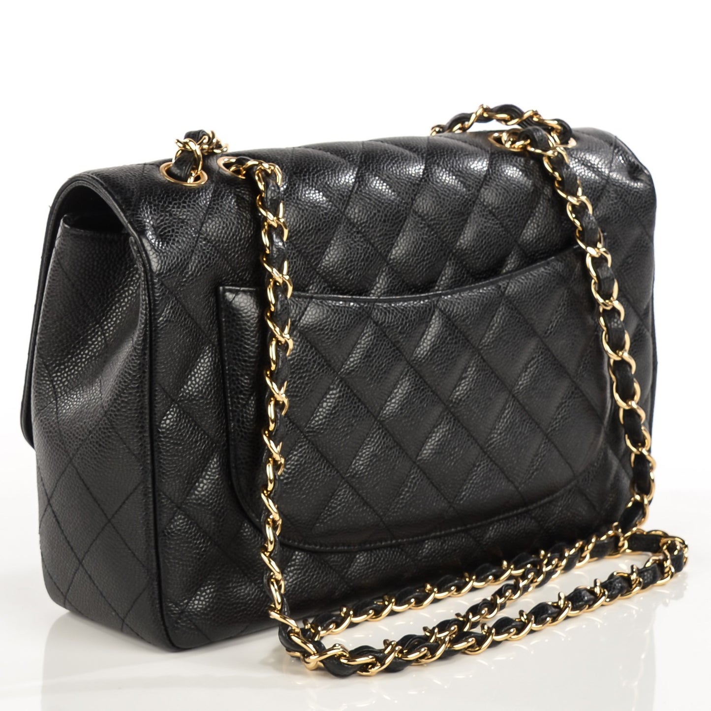 Caviar Quilted Jumbo Single Flap Black