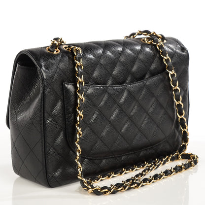 Chanel Caviar Quilted Jumbo Single Flap Black 3 of 8