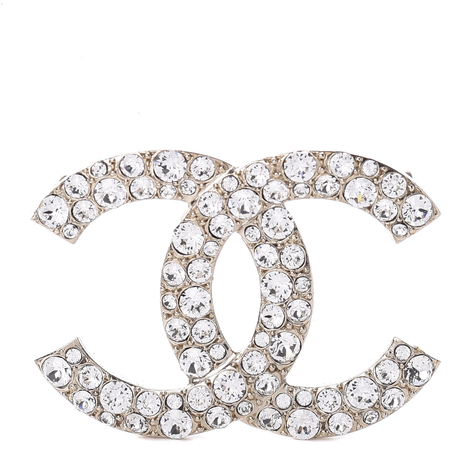 Chanel Crystal Palais Garnier CC Brooch Gold 1 of 4
