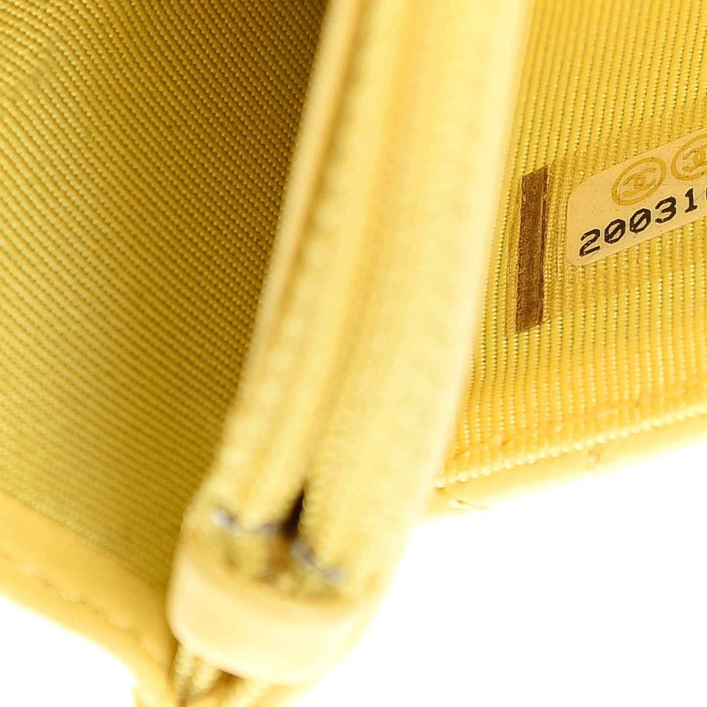 Lambskin Quilted Wallet on Chain WOC Yellow