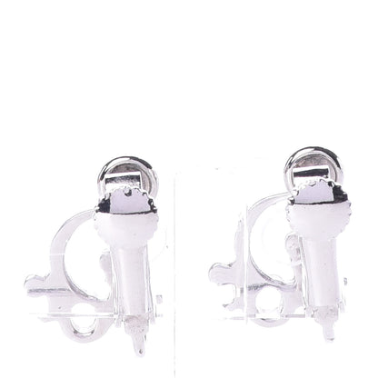 Christian Dior Logo Earrings Silver 2 of 5