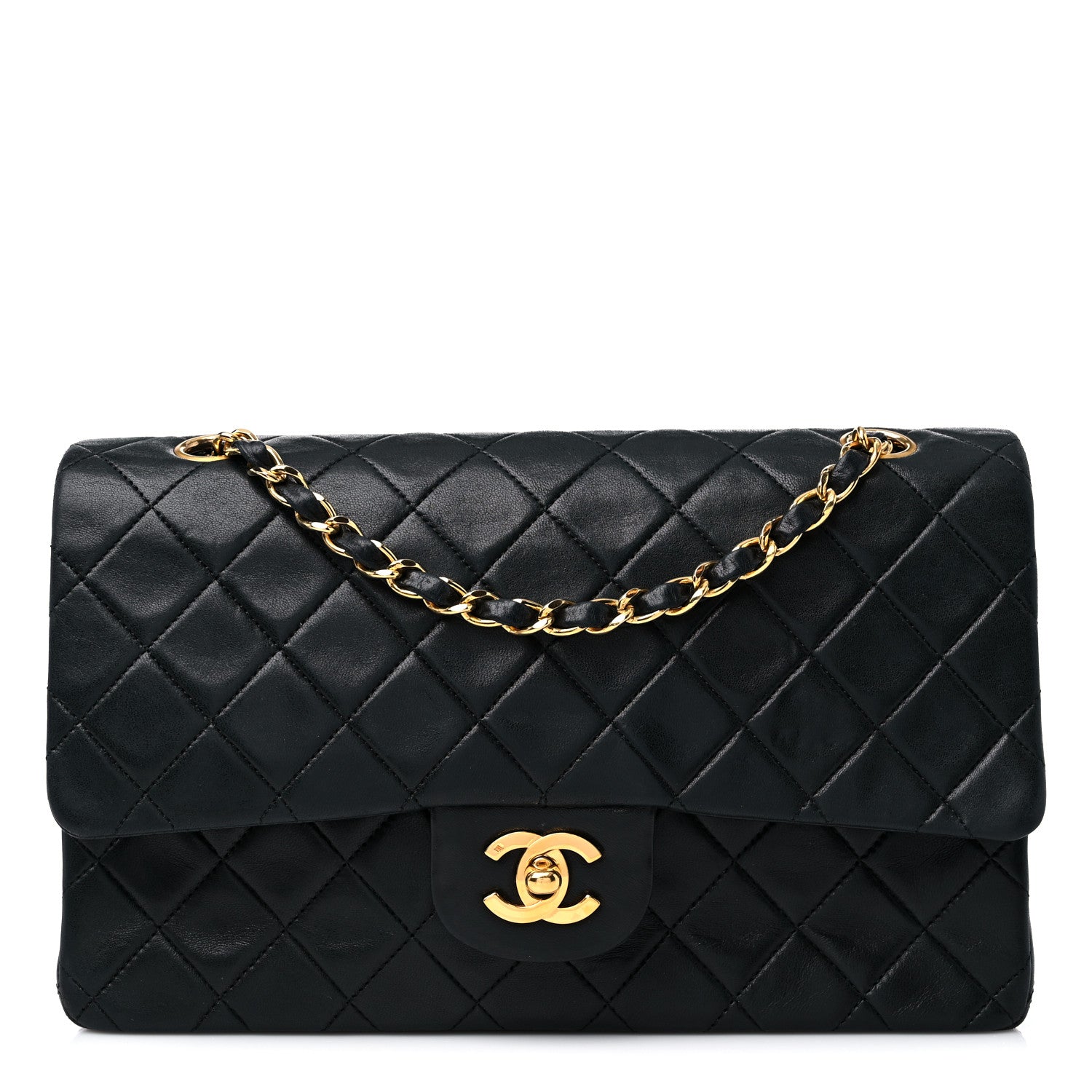 Chanel Lambskin Quilted Medium Double Flap Black 1 of 18