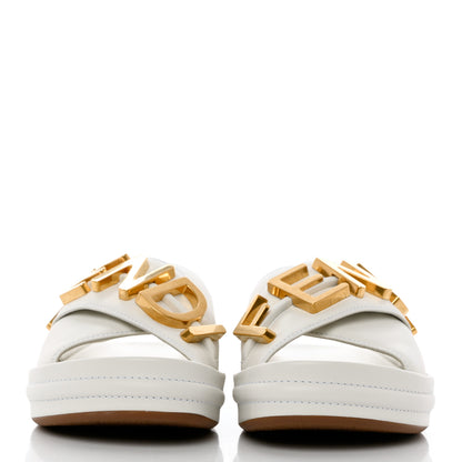 Fendi Vitello Womens Fendigraphy Slide Sandals 36.5 White Ice 2 of 9