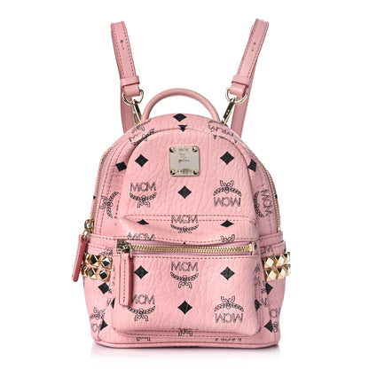MCM Visetos Side Stud X-Mini Stark Backpack Soft Pink 1 of 8