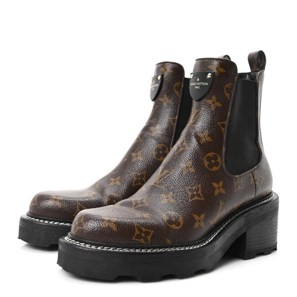 Louis Vuitton Patent Monogram LV Beaubourg Ankle Boots 40 Black 4 of 10
