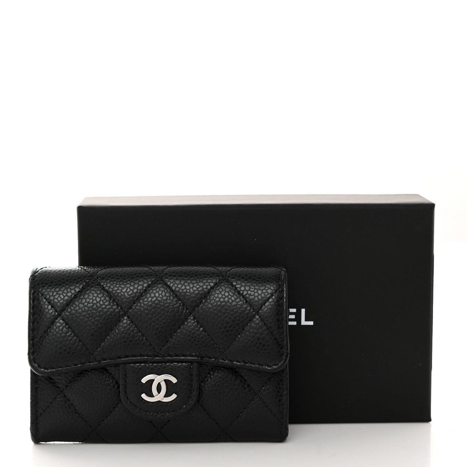 Chanel Caviar Quilted Flap Card Holder Wallet Black 8 of 8