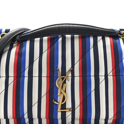 Saint Laurent Silk Striped Monogram Medium Jamie Blue Multicolor 7 of 9
