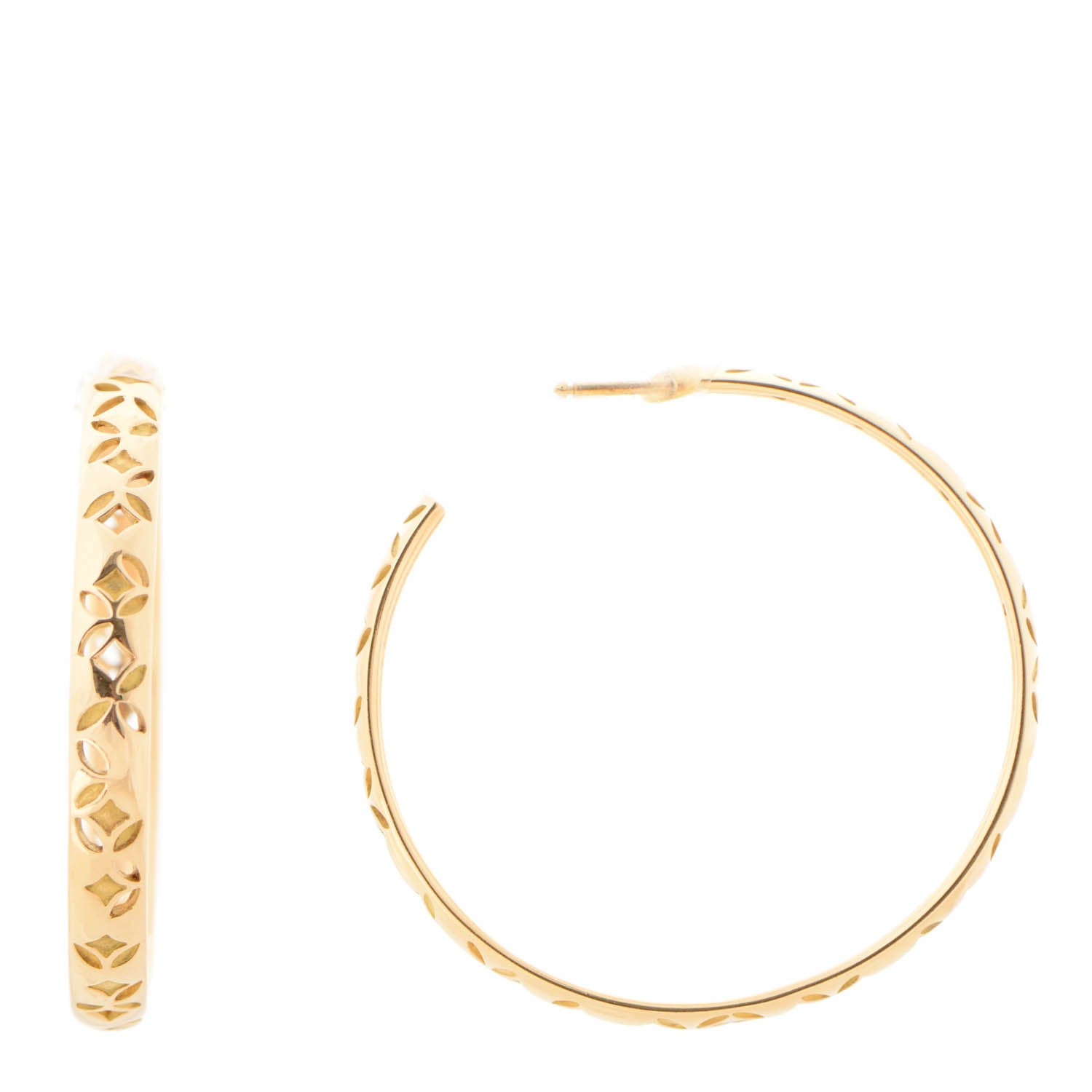 Louis Vuitton 18K Yellow Gold Gallea Hoop Earrings 1 of 9