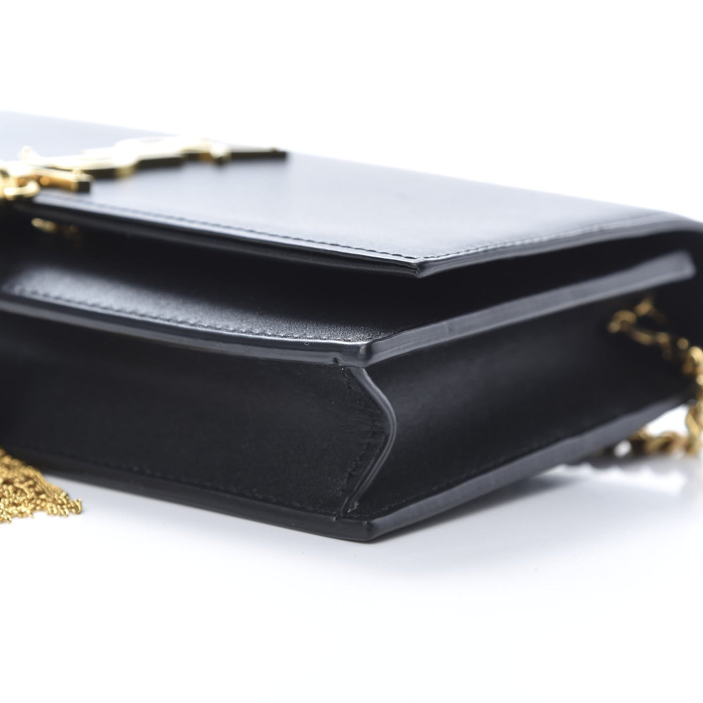 Smooth Calfskin Classic Monogram Kate Tassel Chain Wallet Black
