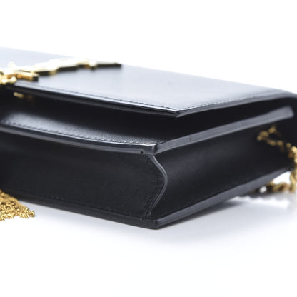 Saint Laurent Smooth Calfskin Classic Monogram Kate Tassel Chain Wallet Black 10 of 14
