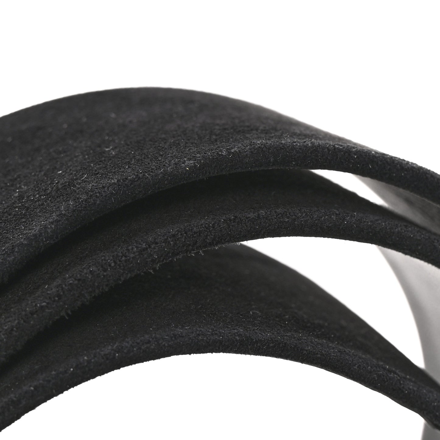 Suede CC Wreath Belt 85 34 Black Silver