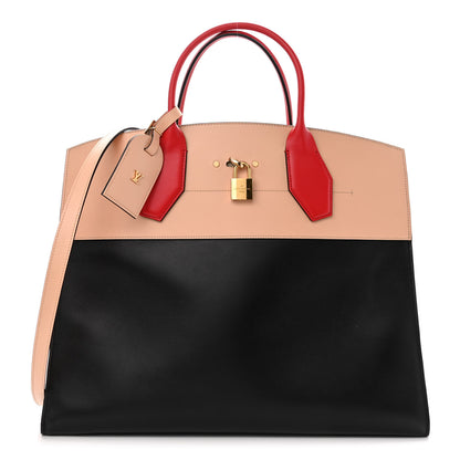 Louis Vuitton Calfskin City Steamer XL Black Creme Bourgogne 1 of 9