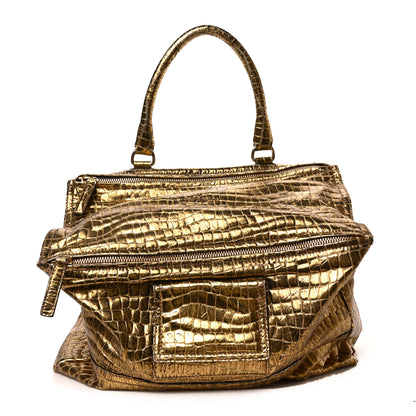 Givenchy Metallic Calfskin Crocodile Embossed Medium Pandora Gold 1 of 7
