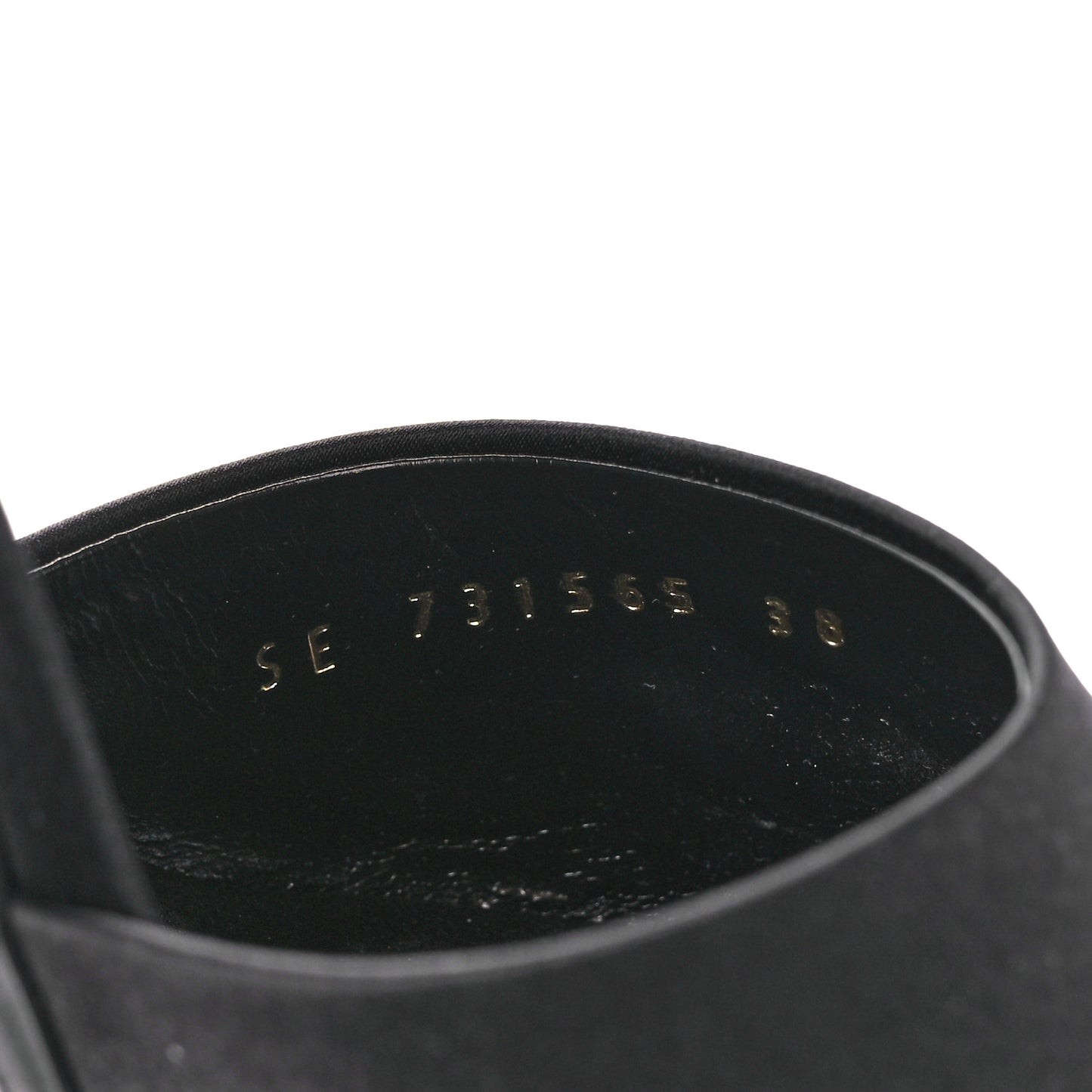 Crepe Satin Gippy Mule Sandals 38 Black