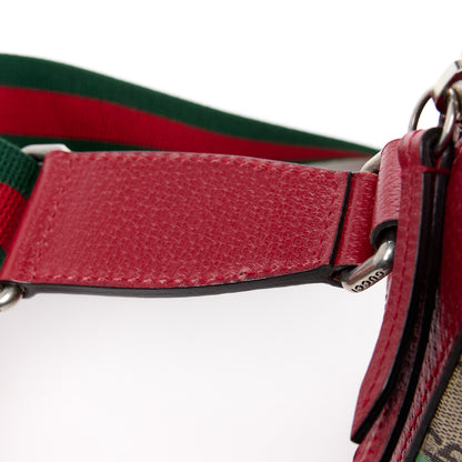 Gucci GG Supreme Monogram Tian Web Camera Bag Beige Multicolor Red 15 of 15