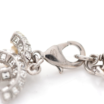 Chanel Baguette Crystal Pearl CC Bracelet Silver 4 of 4