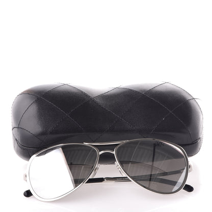Chanel Mirrored Pilot Summer Sunglasses 4223 Silver 8 of 8