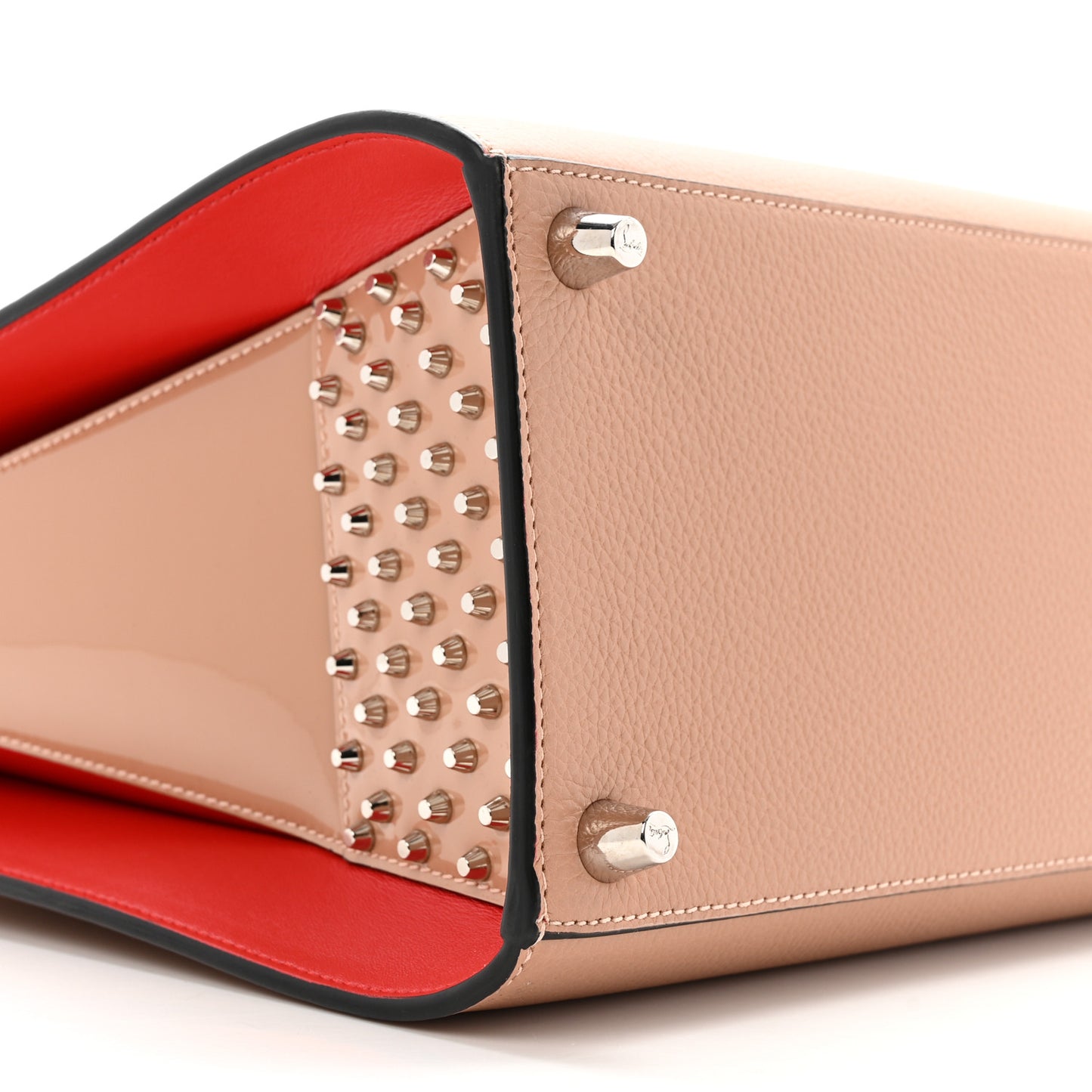 Calfskin Patent Studded Large Paloma Nude