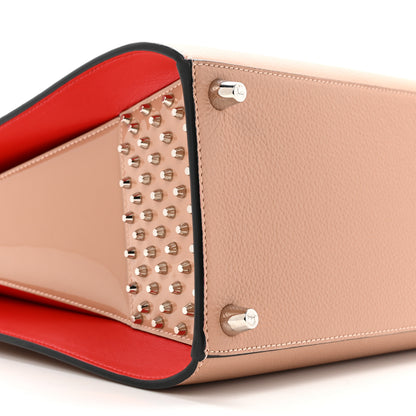 Christian Louboutin Calfskin Patent Studded Large Paloma Nude 8 of 12