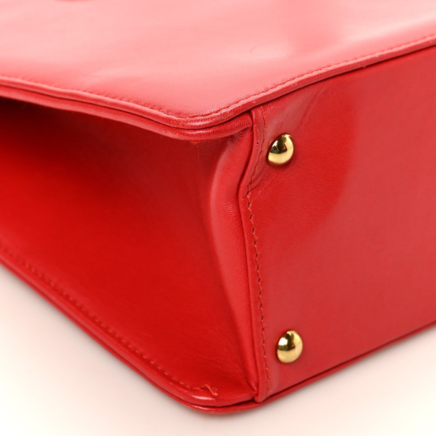 Calfskin Logo Shoulder Bag Red