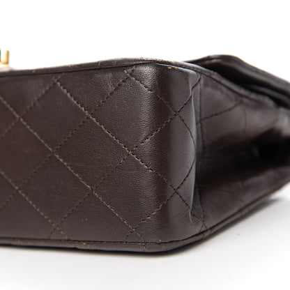 Chanel Lambskin Quilted Medium Double Flap Dark Brown 14 of 17