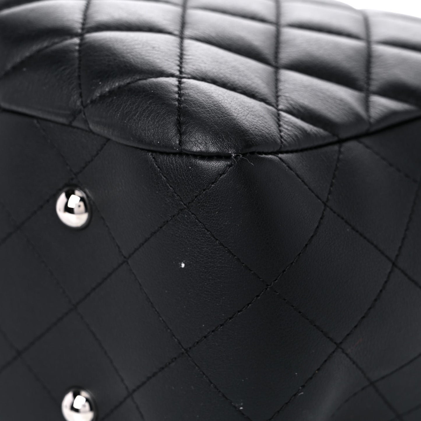 Calfskin Quilted Large Classic Shopping Tote Black