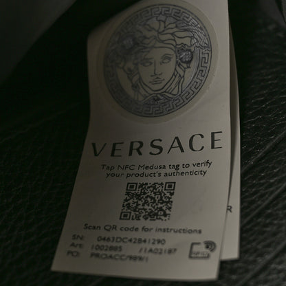 Versace Grained Calfskin Small Medusa Messenger Bag Black 7 of 11