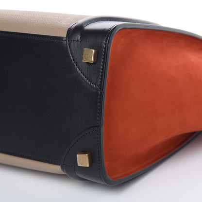 Celine Smooth Calfskin Nubuck Micro Tri-Color Luggage Light Taupe Fox Red 11 of 13