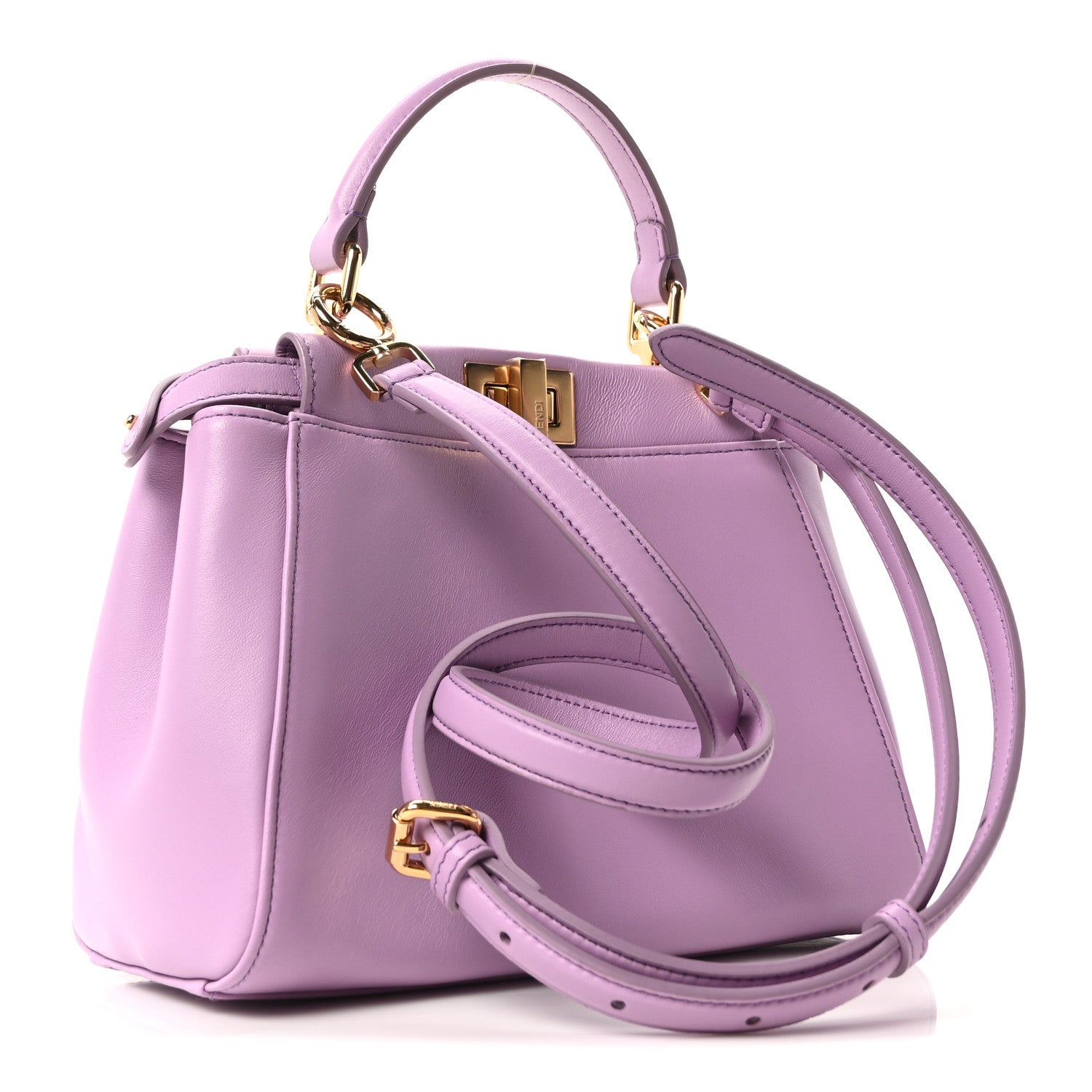 Fendi Nappa Stacked Bar Mini Peekaboo Iconic Satchel Violetta 3 of 10