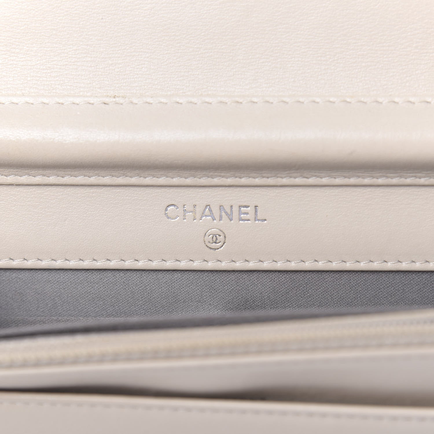 Chanel Lambskin Studded CC Wallet On Chain WOC Beige 6 of 14