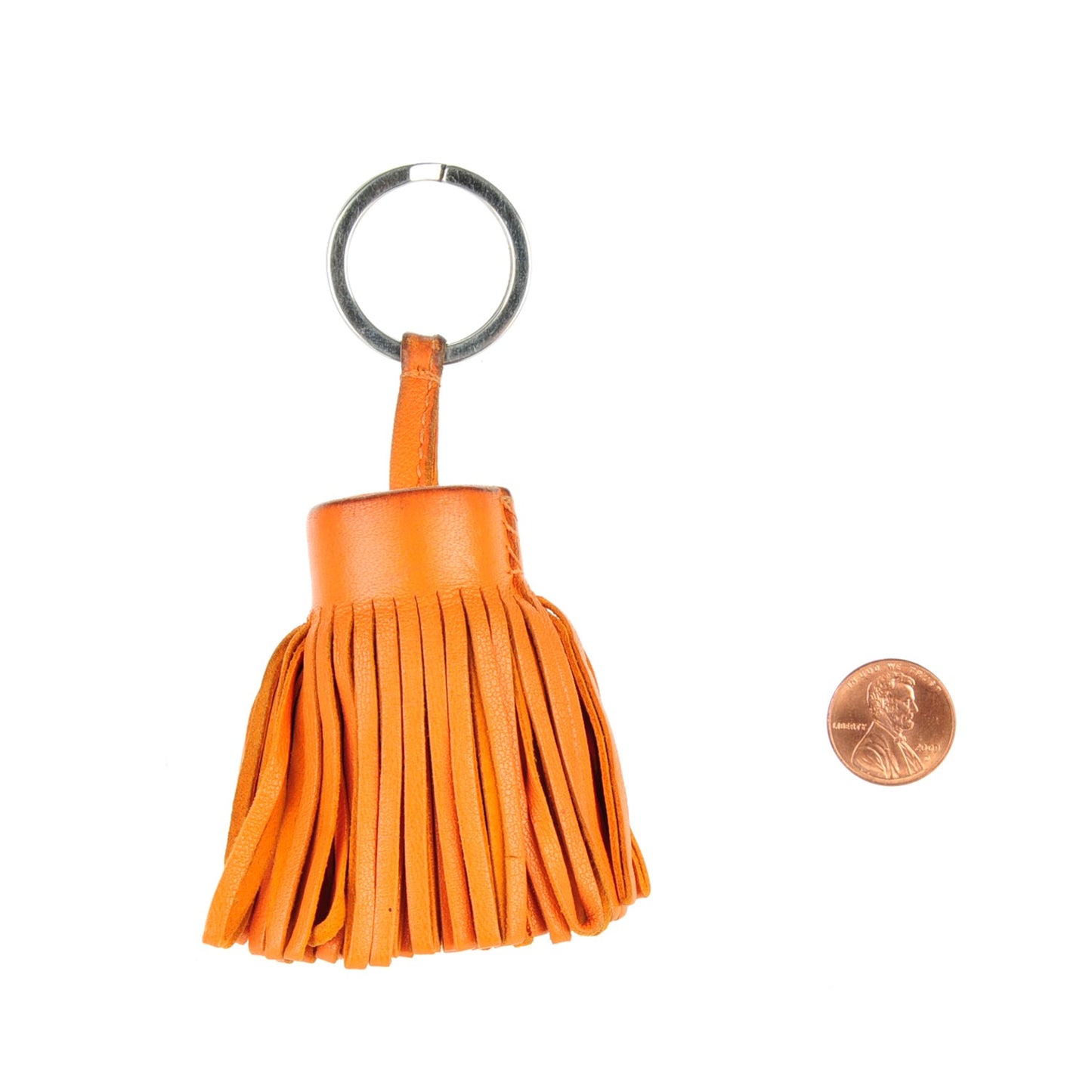 Lambskin Carmen Tassel Key Holder Orange