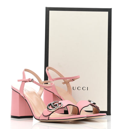Gucci Lifford Calfskin GG Marmont Ankle Wrap 75mm Sandals 39 Wild Rose 10 of 10