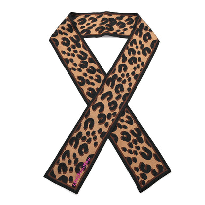 Louis Vuitton Silk Leopard Bandeau Scarf Marron 1 of 3