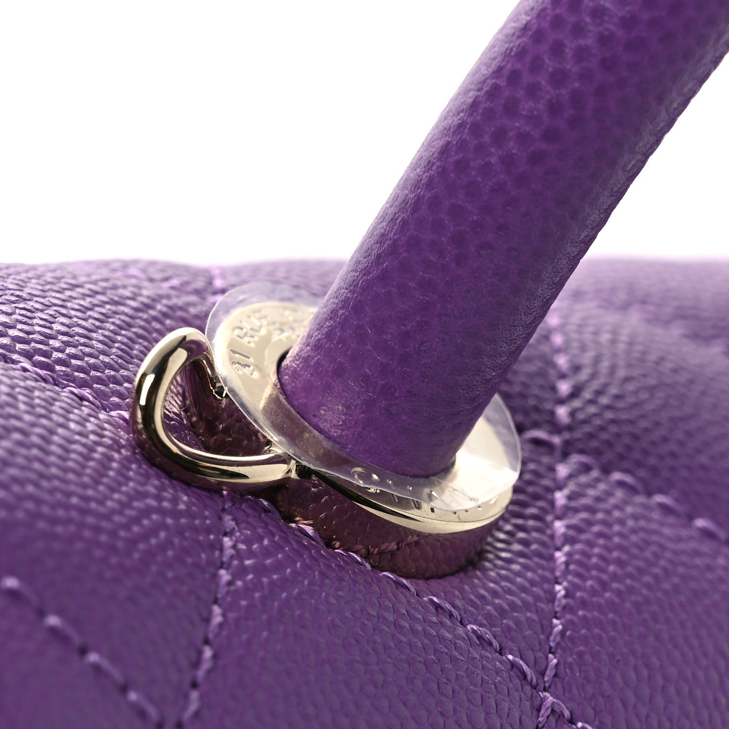 Chanel Caviar Quilted Mini Coco Handle Flap Purple 11 of 14