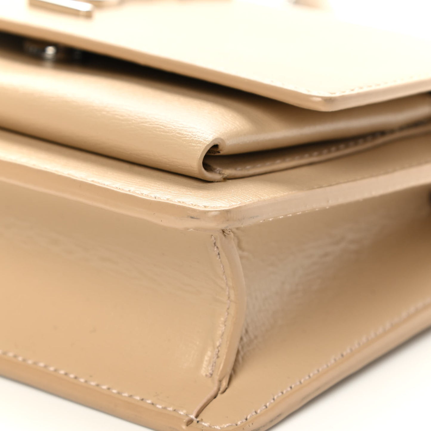 Calfskin Monogram Sunset Chain Wallet Nude Powder