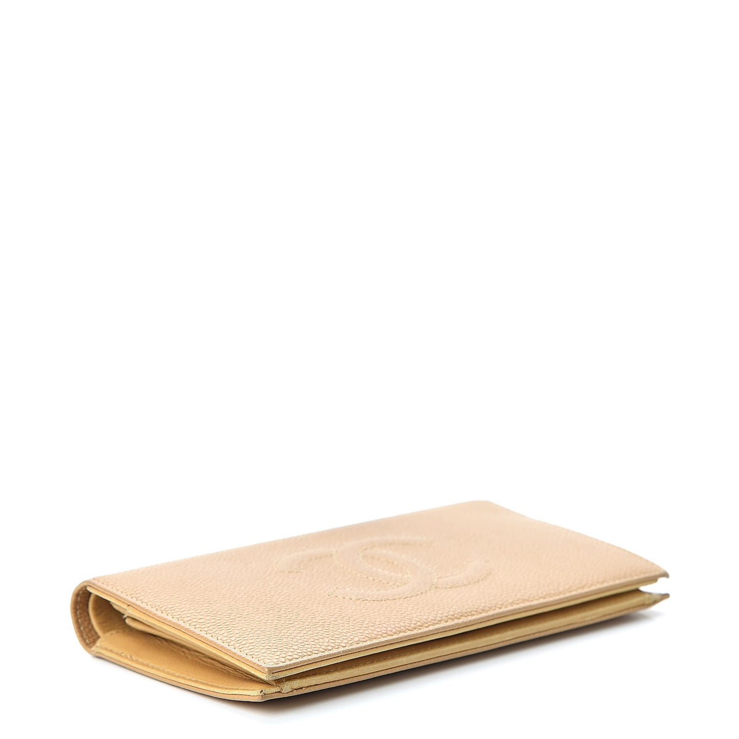 Caviar Timeless CC Yen Wallet Beige Clair