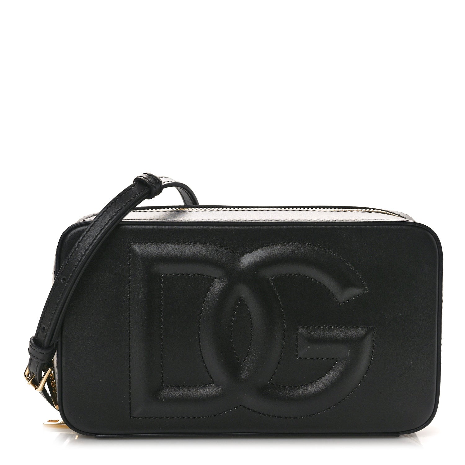 Dolce & Gabbana Calfskin Small DG Logo Camera Crossbody Bag Black 1 of 9