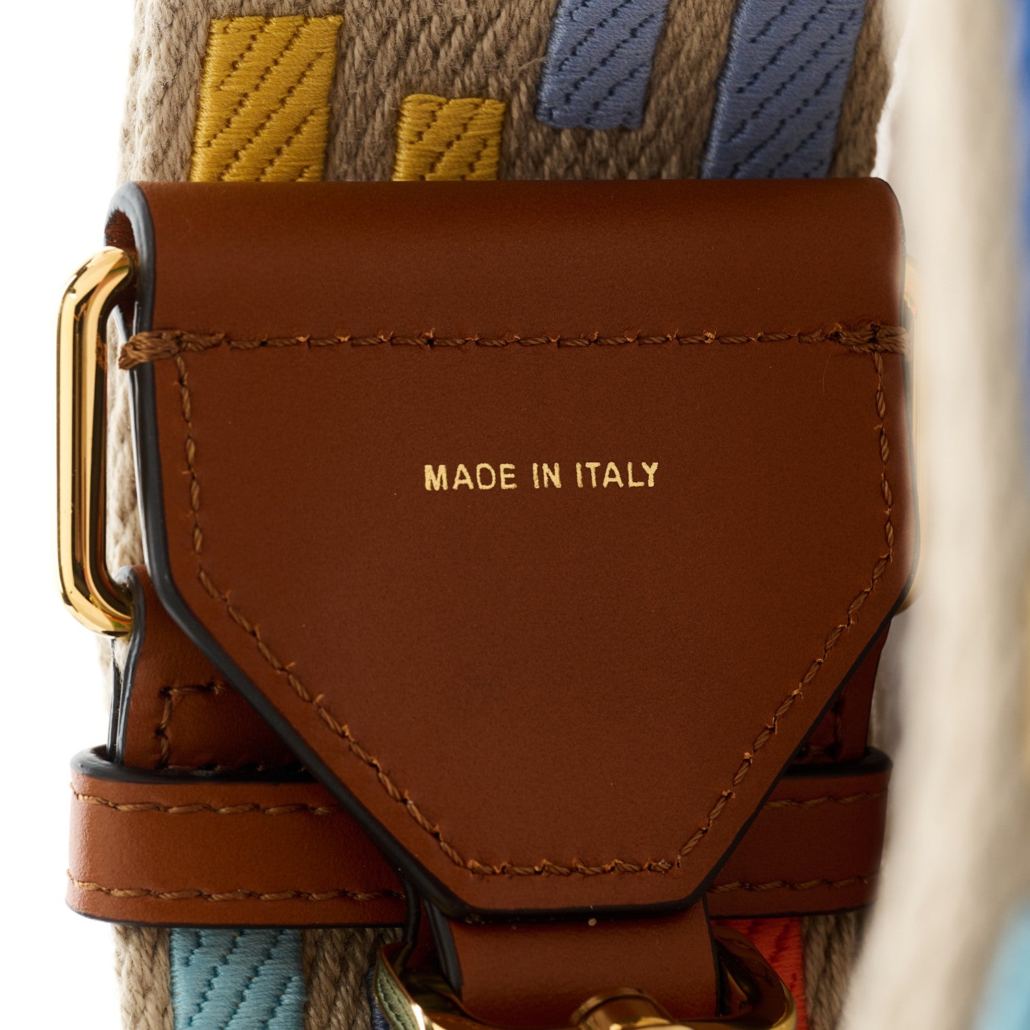 Fendi Canvas Calfskin FF 1974 Adjustable Strap You Multicolor Cuoio 5 of 6