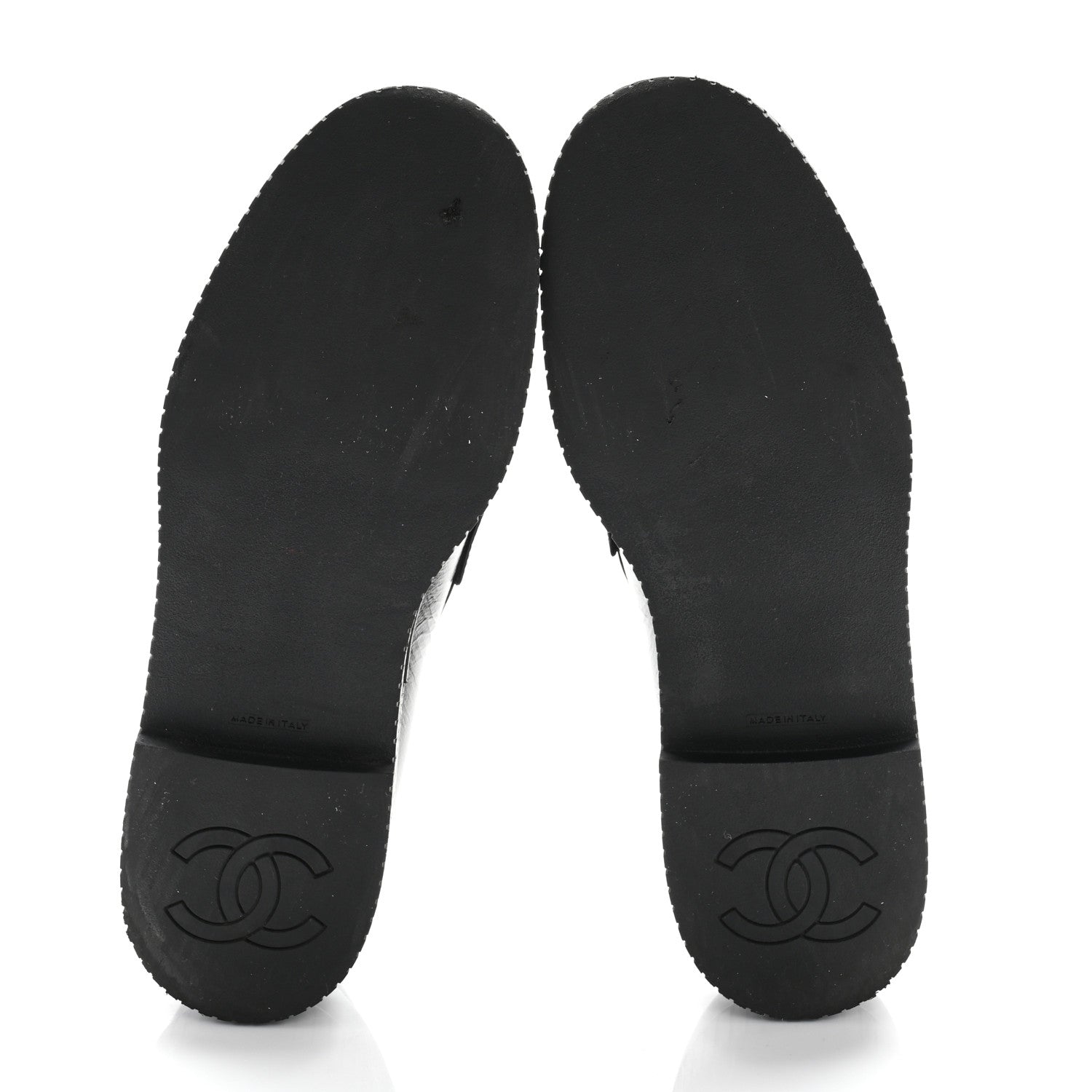 Chanel Shiny Crumpled Calfskin CC Mocassin Loafers 38 Black 6 of 11